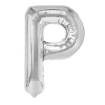 Balon Folie Litera P 40cm, Argintiu