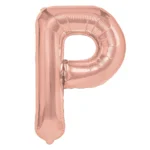 Balon Folie Litera P 40cm, Roz Auriu