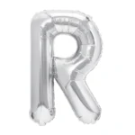 Balon Folie Litera R 40cm, Argintiu