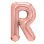 Balon Folie Litera R 40cm, Roz Auriu