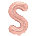 Balon Folie Litera S 40cm, Roz Auriu