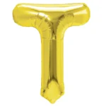 Balon Folie Litera T 100cm, Auriu