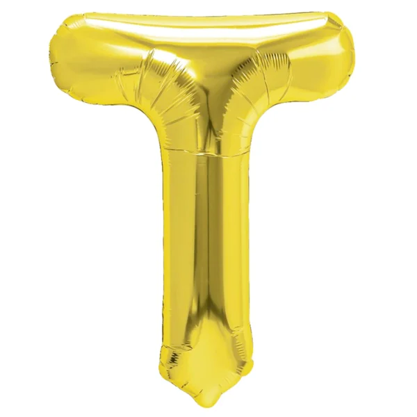 Balon Folie Litera T 40cm, Auriu