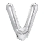 Balon Folie Litera V 100cm, Argintiu
