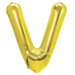 Balon Folie Litera V 40cm, Auriu