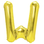 Balon Folie Litera W 100cm, Auriu