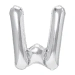 Balon Folie Litera W 40cm, Argintiu