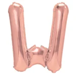 Balon Folie Litera W 40cm, Roz Auriu
