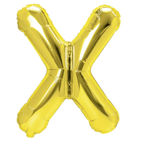 Balon Folie Litera X 40cm, Auriu