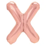 Balon Folie Litera X 40cm, Roz Auriu