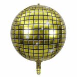 Balon Folie Minge Disco Auriu 4D 55 cm "Sfera Orbz"