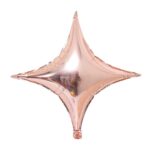 Balon Folie Stea Cu Patru Colturi 65cm, Roz Auriu