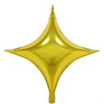 Balon Folie Stea Cu Patru Colturi 65cm, Aurie