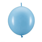 Set 25 Baloane Latex 25cm, Albastru Pastel cu Conector