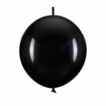 Set 25 Baloane Latex 25cm, Negru cu Conector