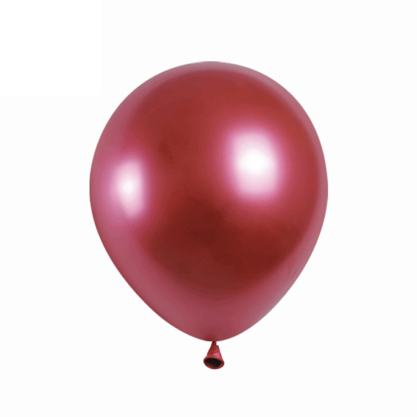 Set 50 Baloane Latex Chrome 13cm, Rosu,Red