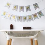 Banner Aniversar Holografic Argintiu "Happy Birthday"