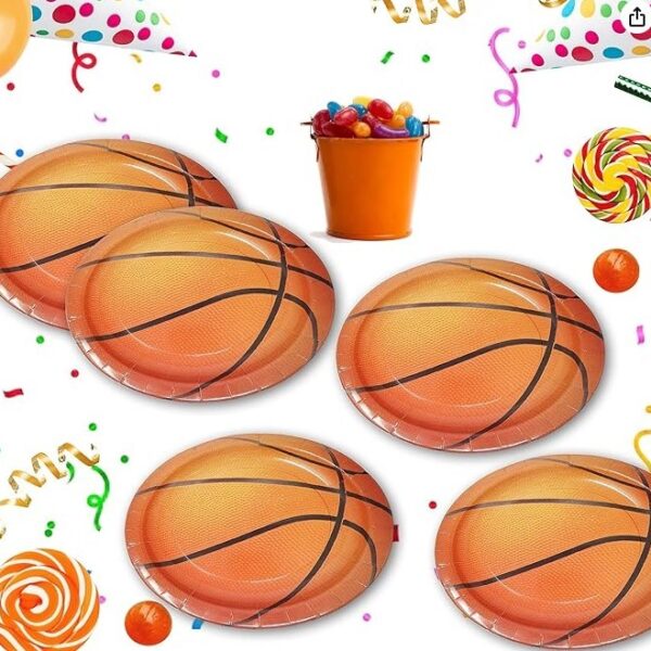 Farfurii De Hârtie Baschet, 18 cm, Set De 6 Bucăți