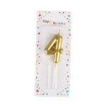 Lumânare Aniversară Numărul 4, Auriu