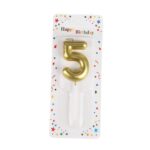 Lumânare Aniversară Numărul 5, Auriu