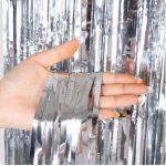 Perdea de Petrecere Argintiu Lucios 100x200cm