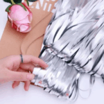 Perdea de Petrecere Argintiu Mat 100x200cm