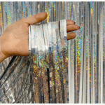 Perdea de Petrecere Holografica Argintie 100x200cm