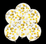 Set 10 Baloane din latex cu confetti stele aurii , 30 cm - imagine 3