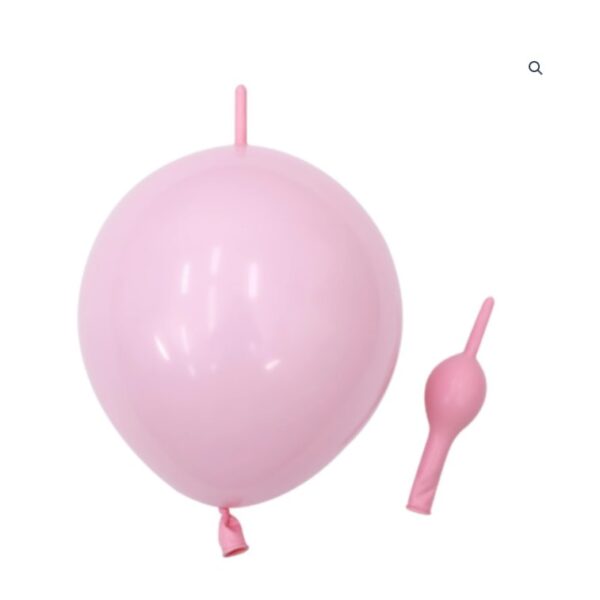 Set 50 Baloane Latex 25cm, Roz Pastel cu Conector