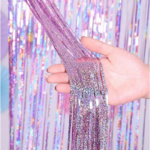 Perdea de Petrecere Holografica Roz 100x200cm