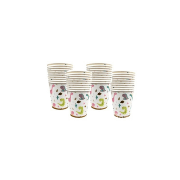 Pahare De Hârtie Tematică Dino, Set De 6 Bucăți