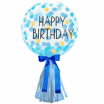 Balon Bobo cu Inscripția „Happy Birthday” 45cm, Albastru
