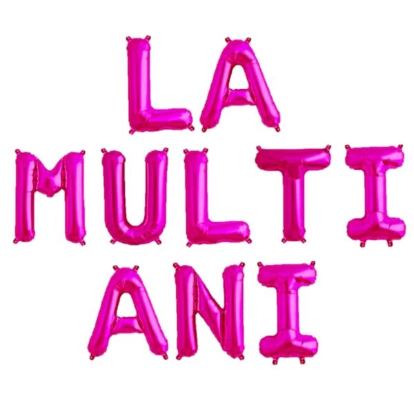 Balon Folie La Multi Ani Fuchsia,40cm