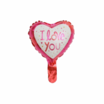 Balon din Folie forma de Inima Rosie “I Love You” 25 cm + Betisor