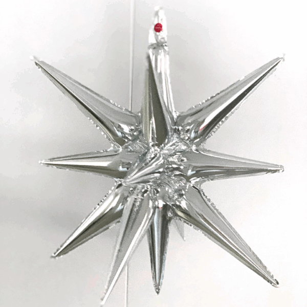 Balon folie stea 3D 55x44cm, Argintiu