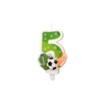 Lumânare Aniversară Numărul 5 , Fotbal 9,5cm