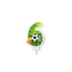 Lumânare Aniversară Numărul 6 , Fotbal 9,5cm
