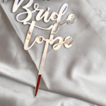 Topper tort „Bride to be„ argintiu 11,7cm