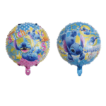 Balon Folie rotund Stitch cu stelute ,multicolor, 45cm