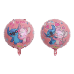 Balon Folie rotund Stitch si Lilo, Kiss roz , 45cm