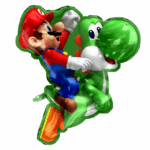 Balon Folie „Super Mario„ cu dinozaur verde Yoshi, 65x67cm
