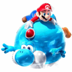 Balon Folie „Super Mario„ cu dinozaur albastru, 67x71cm