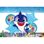 Set 5 Baloane Folie, Baby Shark ,albastru