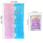 Perdea de Petrecere Panou 100x200cm „Gender Reveal„ roz si albastru - imagine 2