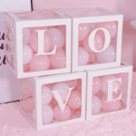 Set de 4 cutii transparente cu scris „Love „
