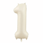 Balon Folie Cifra 1 100cm, Crem
