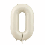 Balon Folie Cifra 0 100cm, Crem