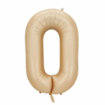 Balon Folie Cifra 0 100cm, Caramel