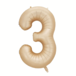 Balon Folie Cifra 3 100cm, Caramel