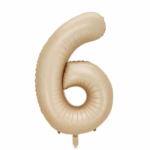 Balon Folie Cifra 6 100cm, Caramel